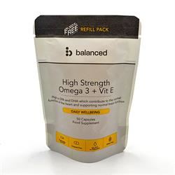 Balanced | High Strength Omega 3 + Vit E 50 Gel Caps - Refill Pouch | 50gelcaps Hot on Sale