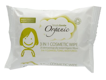 Simply Gentle | Organic 3 in 1 Cosmetic Wipe | 25pc Online